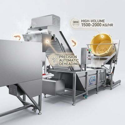 좋은 가격 산업용 새우 머리 분리기 SUS304 스테인리스 스틸 2000-2500KG 5.5KW 440V 냉동 식품 공장용 온라인