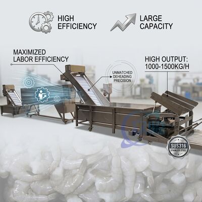 좋은 가격 다기능 해산물 가공 공장 장비 식품 등급 SUS304 1200-1800KG 15KW 60Hz 온라인