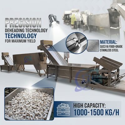 좋은 가격 Compact Shrimp Head Separation Machine SUS304 1500-2000KG 0.8KW 440V For Commercial Kitchen 온라인