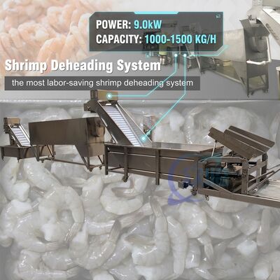 좋은 가격 Hygienic Automatic Shrimp Deheading System SUS316L 2500-3000KG 7.5KW 415V For Seafood Factory 온라인