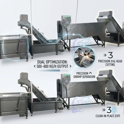 좋은 가격 휴대용 새우 머리 검사 기계 SUS316 2000-2500KG 11.7KW 380V 온라인