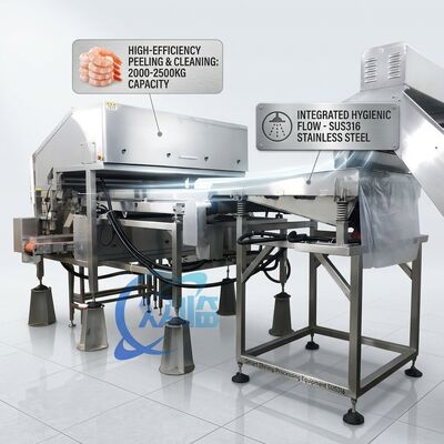 좋은 가격 낮은 소음 새우 머리 제거 기계 위생 SUS304 2500-3000KG 2.2KW 50Hz 생선 가공 공장 온라인