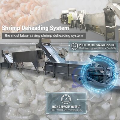 좋은 가격 Easy Clean Prawn Processing Machine Precision SUS316 800-1000KG 5.5KW 60Hz For Seafood Export Company 온라인